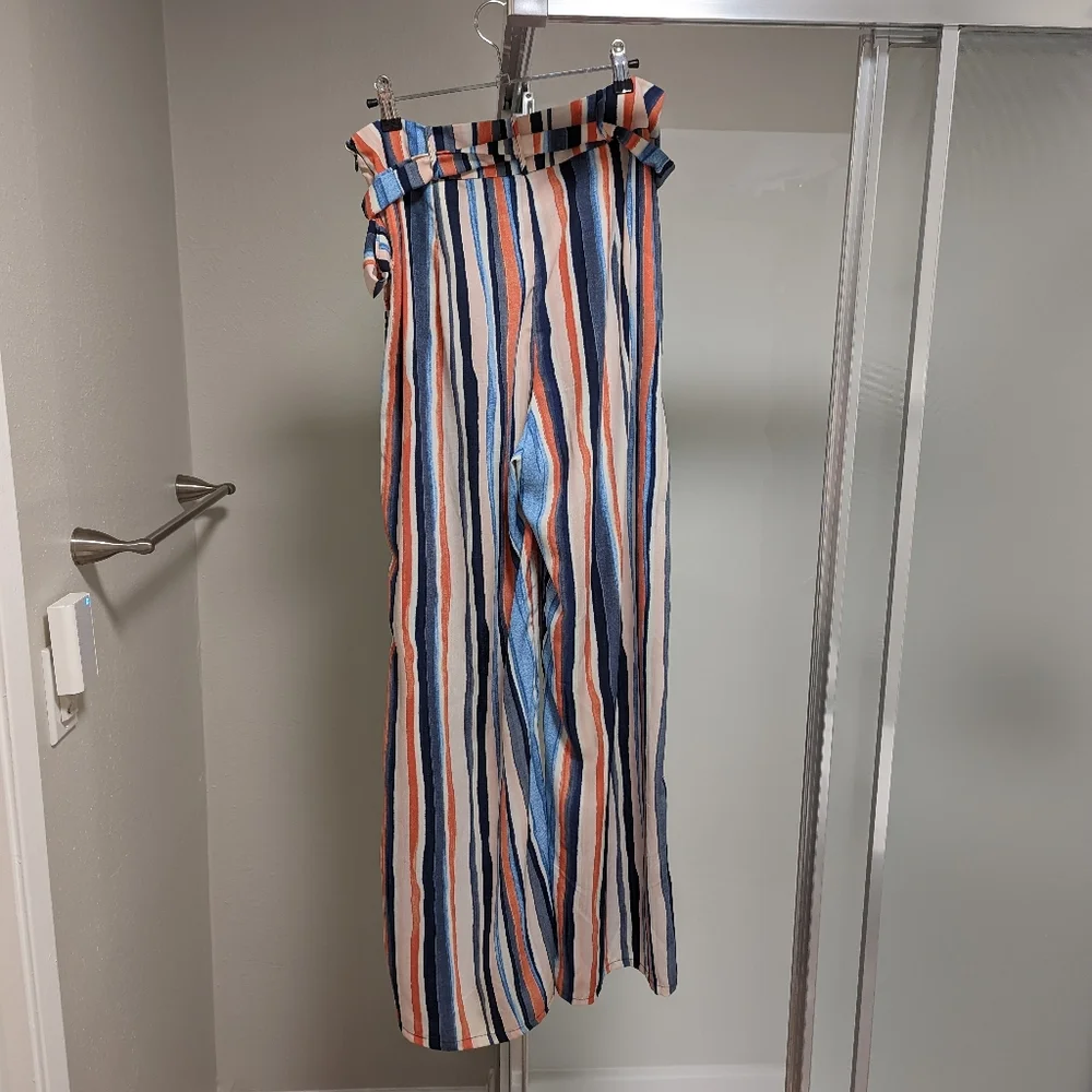 Bar III Wide Leg Striped Pants Size Large Multicolored - Picture 3 of 6